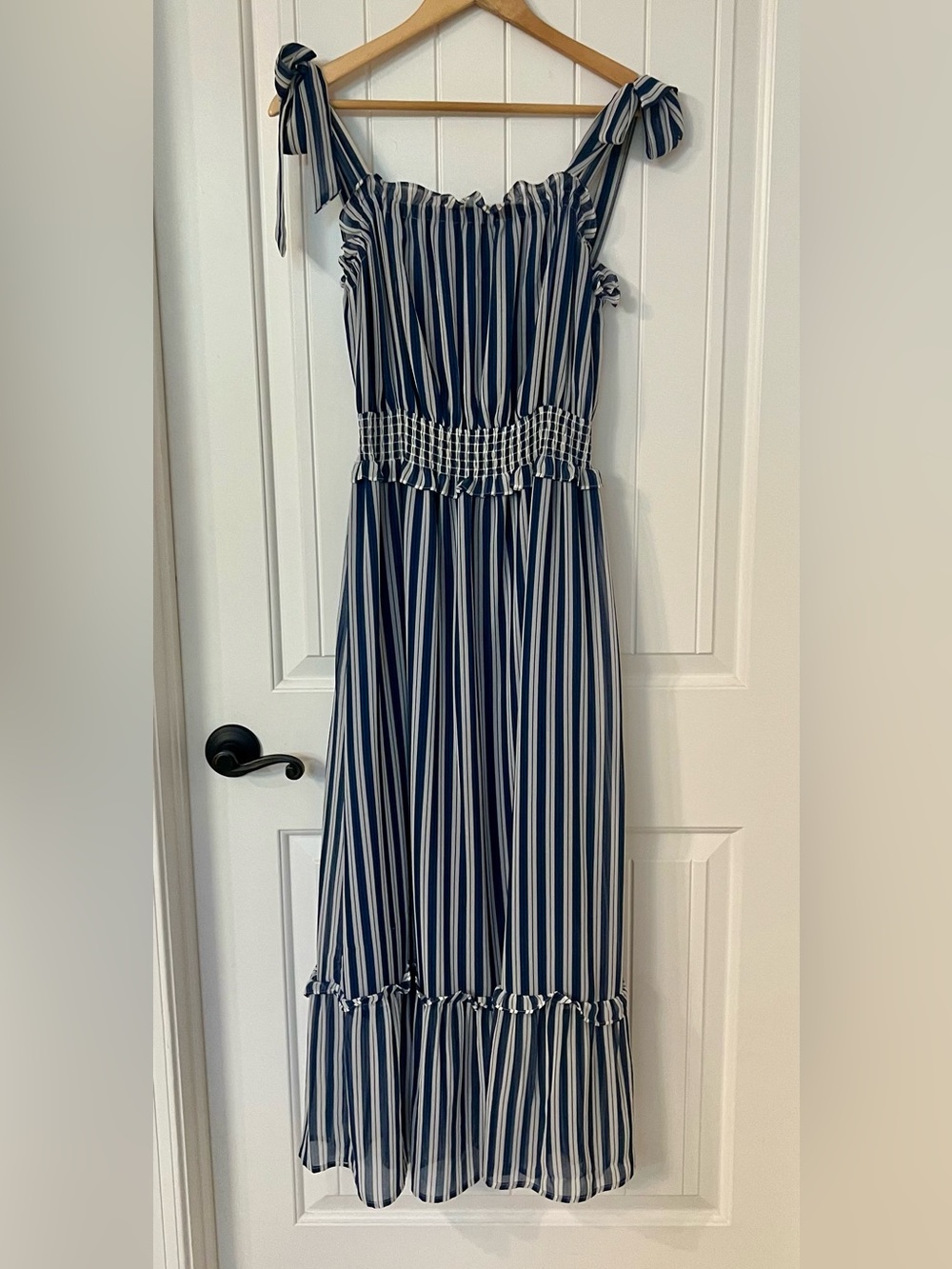 Who What Wear Blue and White Striped Dress